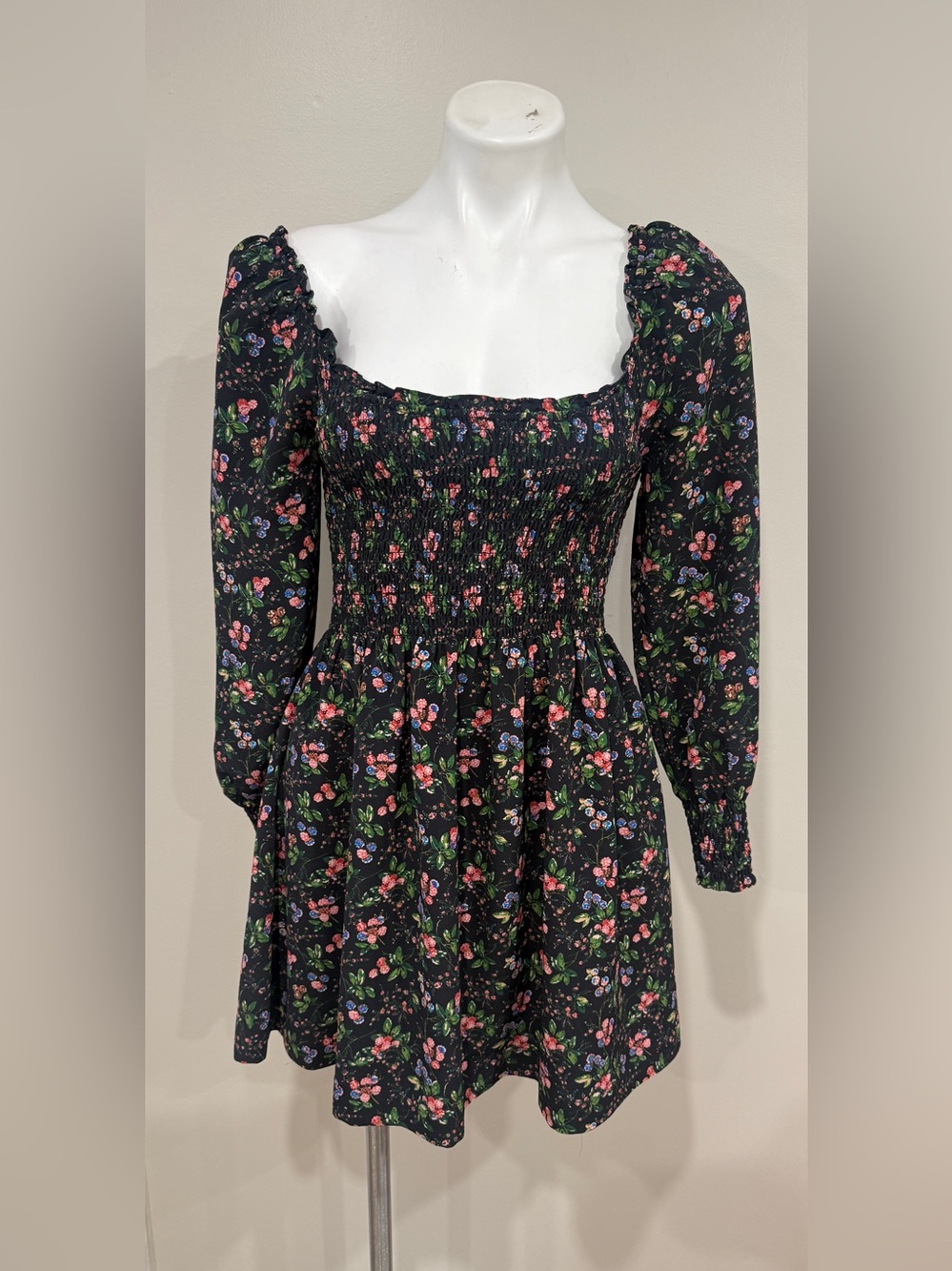 Hill House Norah Smocked Nap Mini Dress - size xsmall